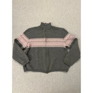 Preview International Wool Sweater M L W XL Gray Merino‎ Wool Cardigan Winter
